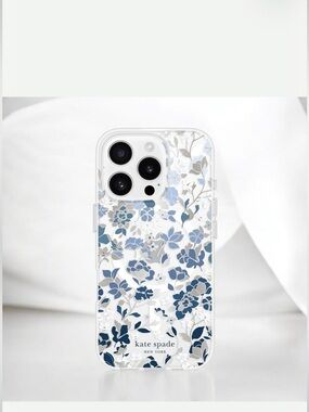 kate spade • iPhone 16pro Protective Case •  Flowerbed Blue Gems